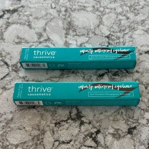 thrive causemetics Waterproof Eyeliner: one black matte, one brown matte